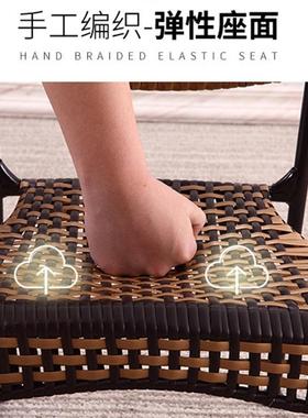藤编子织藤椅编靠背凳子家用餐椅矮凳椅藤椅单小人QYA宝宝凳子靠