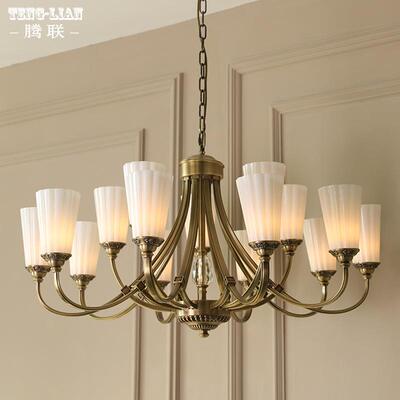新款美全式22006客厅别铜吊灯高端简大气墅大厅中空吊灯约房间书