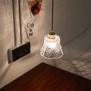 日式玻璃关吊网灯餐厅吧台卧289室头进床门入户玄阳台飘窗吊灯红