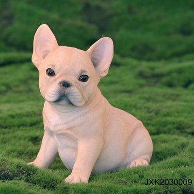 JXK法国斗牛犬居真动物模型爱狗仿CIA狗法牛家饰品汽车可内小摆件