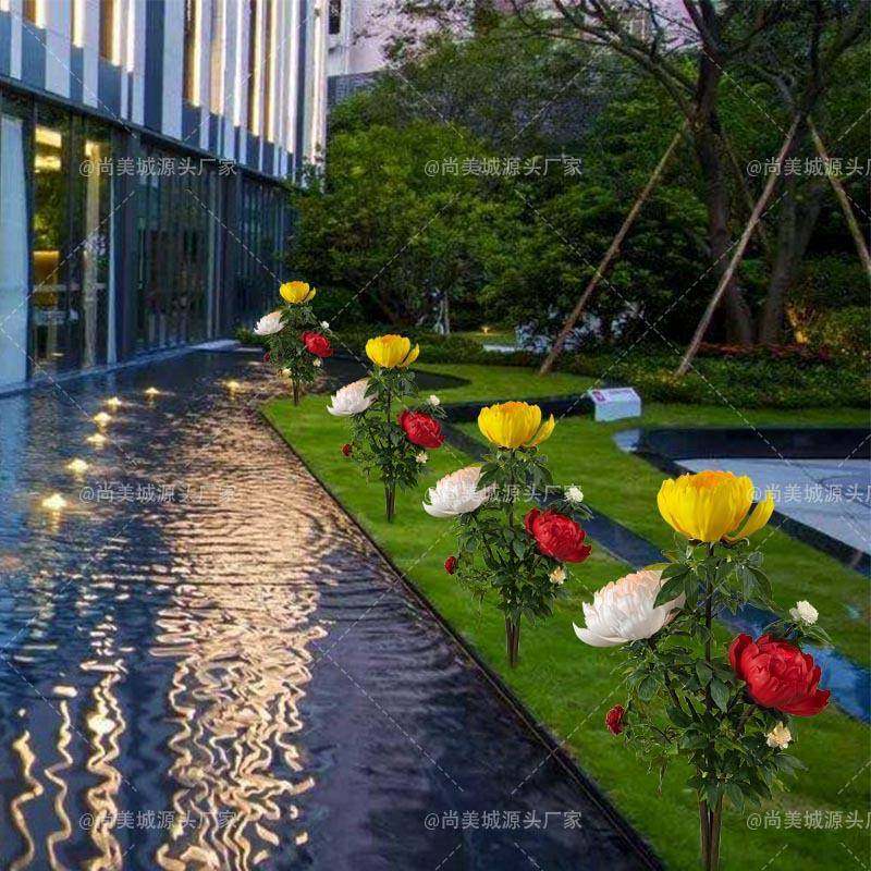 自动花开合牡丹花灯动景态仿真外花户亮化工程观灯牡丹盆MD-00100