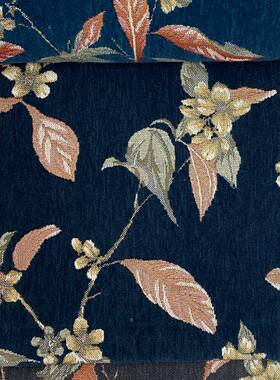 杨梅球雪尼尔提花窗帘样本许村花型布ORU色发提织花可开工厂设计