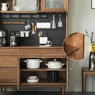 北美黑胡桃木木餐边柜现代简约樱桃YQQ木原多木厅功餐实能储物收