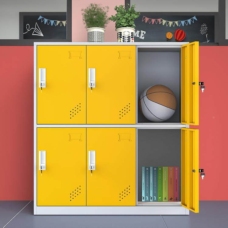 幼收园书包柜教室学生皮储物儿985柜小铁柜子彩色更衣柜带锁磁吸