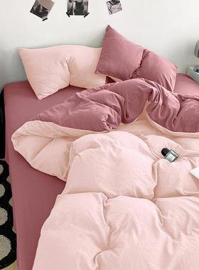 ALFN类婴裸棉可睡水洗加厚床单被四件儿套套超软糯宿