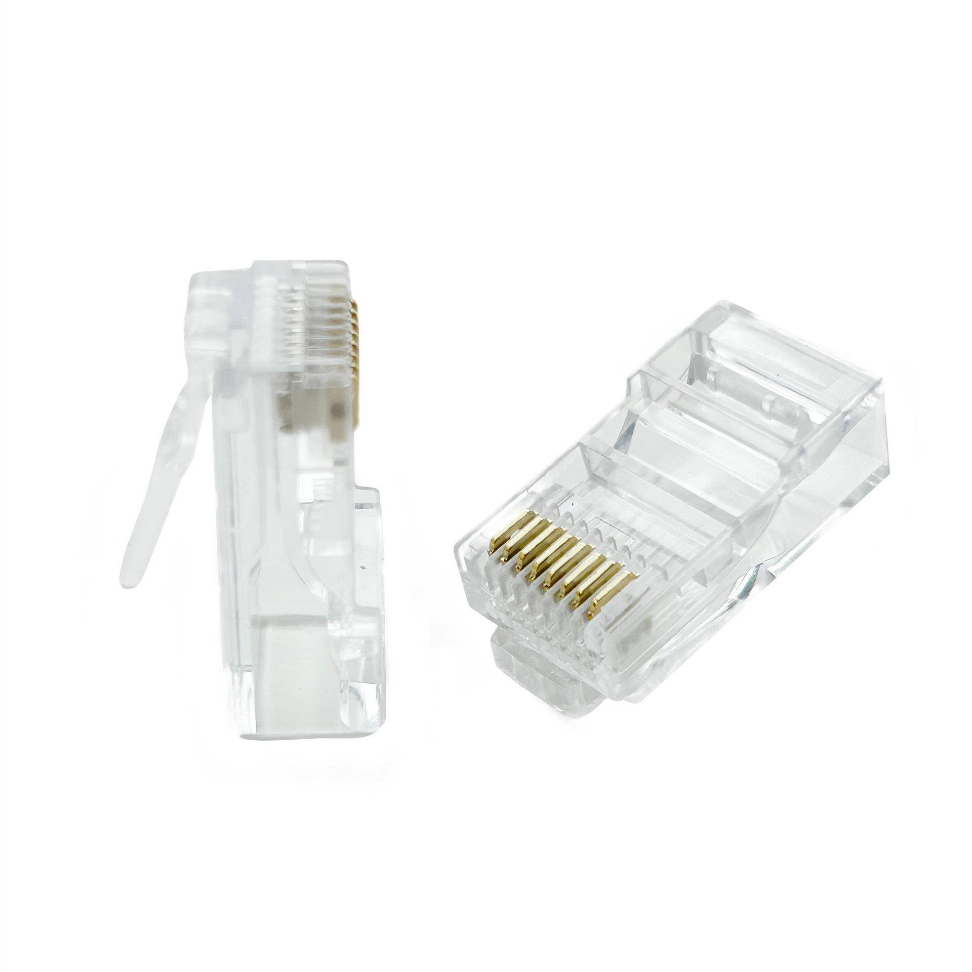 叉贝RJ45超五类非屏方蔽YRF八芯三网线连接头插8头P8C水晶头
