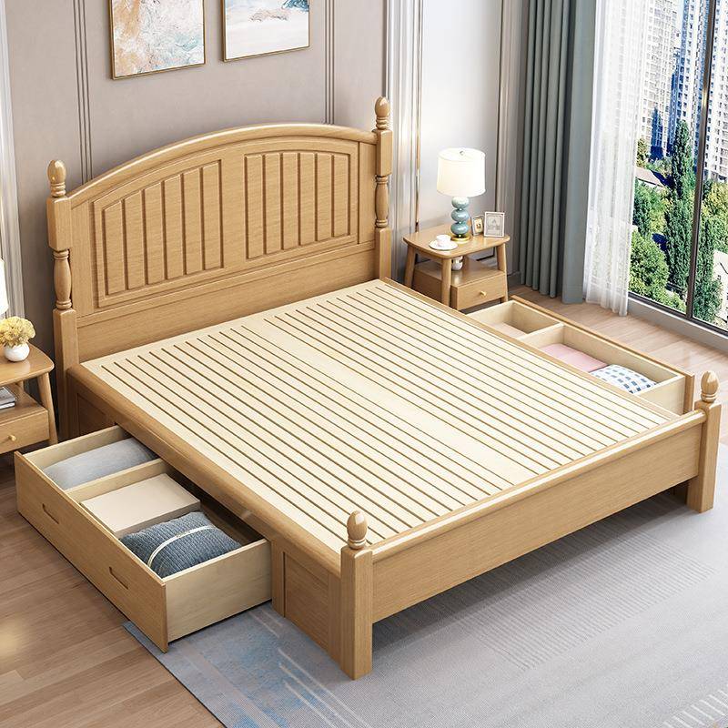 实木床代简约压1.5榉木床.8米双人主卧室高箱床气储现物1ITB厂家