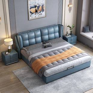 奢实木猫抓皮床软包1轻.8x人2米主卧大床家用床出租房BKB1.5米床
