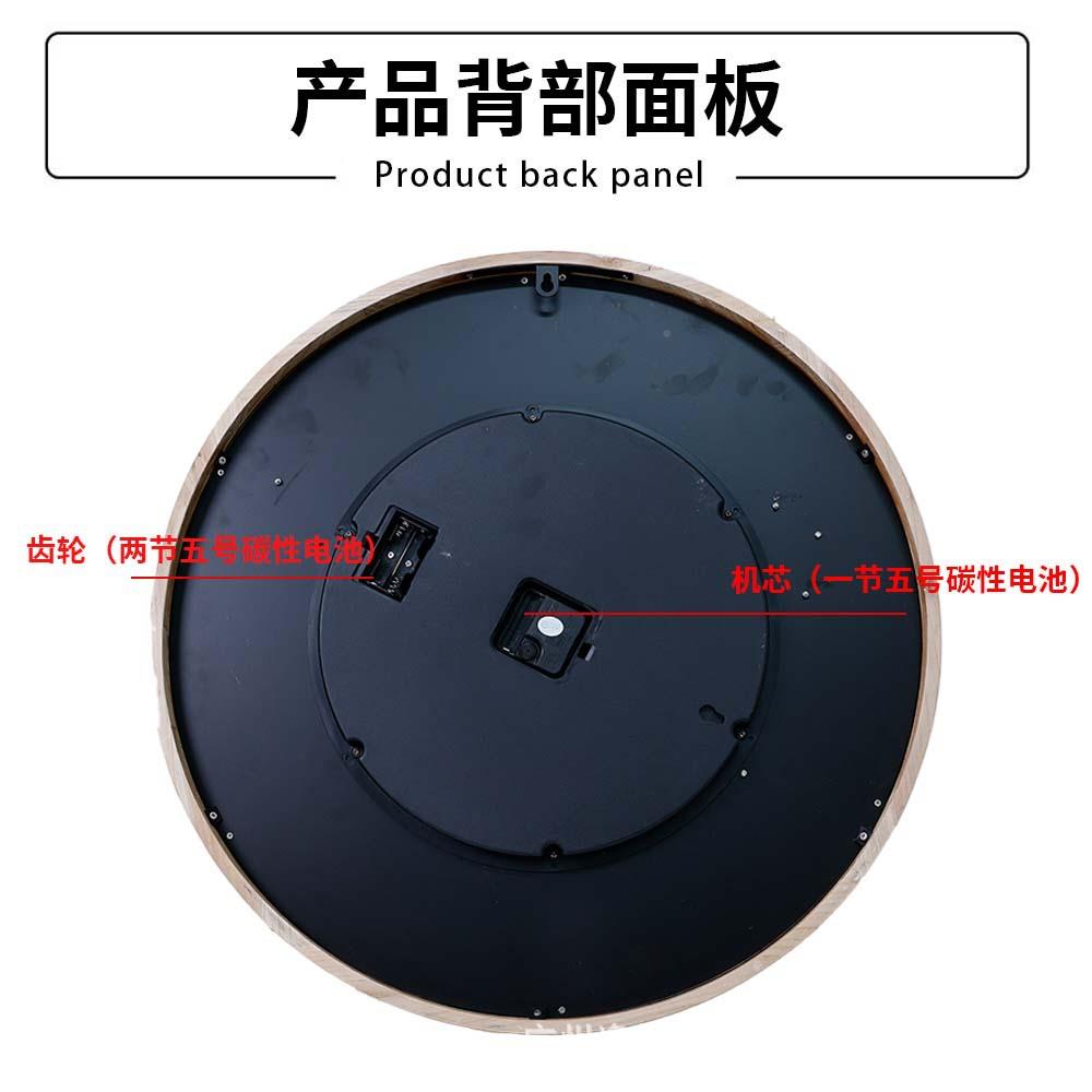 GTCM2319欧式古典齿轮挂钟创意用实木个复古艺术时钟家饰客厅装性