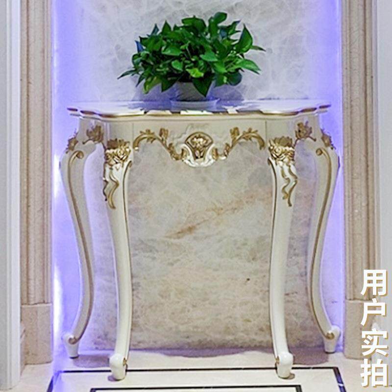欧式玄靠墙走PUS廊桌装饰台置物架轻奢柜风进门入关户客厅子隔断
