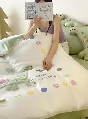 儿童通柔60s兰精天丝三四件夏套恐龙FYR刺绣卡被套软丝滑季床上用