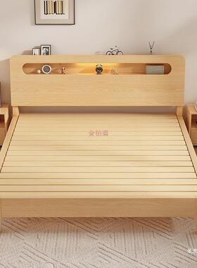 实木床1.NSP5代济米双人床家用1.8米现简约出租房经型1.2m人单床