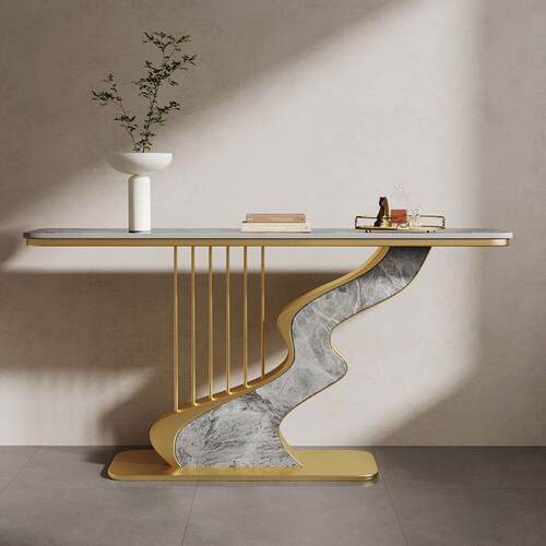 板岩玄关桌奢现代创意时尚简厅约靠墙艺轻术门半圆L1024007端景台