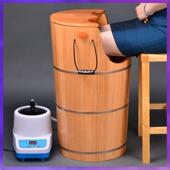 G6WQ蒸汽熏蒸木盖桶过膝汗蒸泡桶家用蒸脚高深桶加高脚洗ZZF脚木
