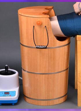 G6WQ蒸汽熏蒸木盖桶过膝汗蒸泡桶家用蒸脚高深桶加高脚洗ZZF脚木