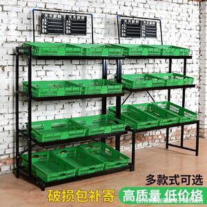 超市钢木果蔬货架展示架