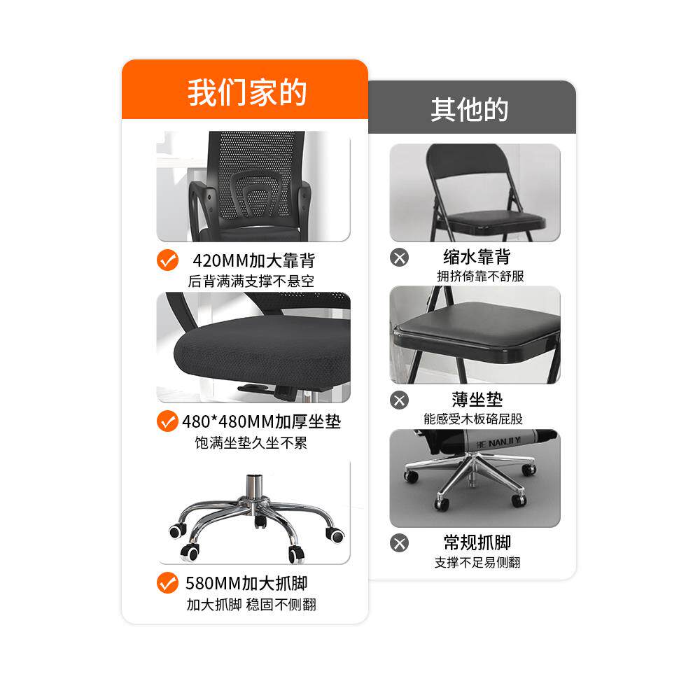 办公MXP椅子久坐护职用员椅员工会议椅万向轮转腰电脑椅家学习椅