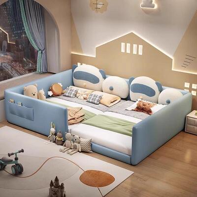 拼接亲子00000床一家四口榻榻米艺床现代简约不打扰主布米卧互超