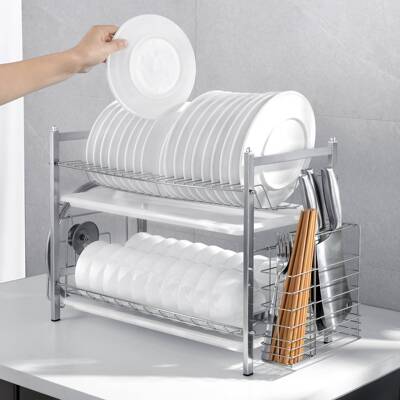 21不锈钢双层沥碗碟架、VOT碗碟收纳0架、架、不锈钢水沥水架