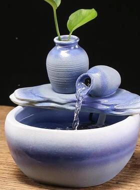 时来运转客YGZ晶球风水轮聚宝盆厅鱼缸山水水景环水流循水生财水