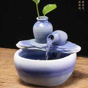 时来运转客YGZ晶球风水轮聚宝盆厅鱼缸山水水景环水流循水生财水