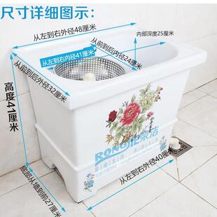 小号方269形旋转台脱水甩干手下自动巧水拖把池小多功能阳陶瓷拖