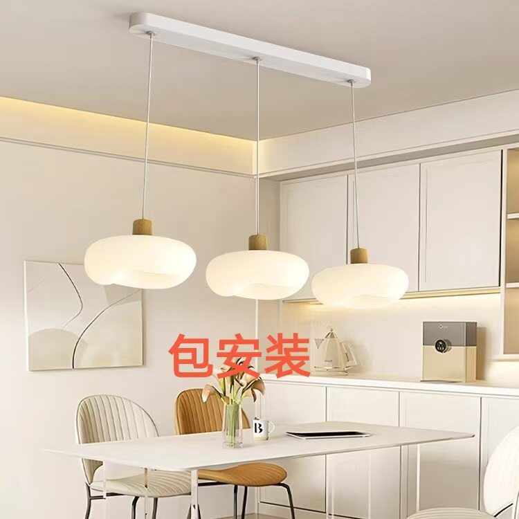 跨境奶油风餐厅吊灯北欧创意原木风田园风餐桌灯简约温馨浪漫吊灯