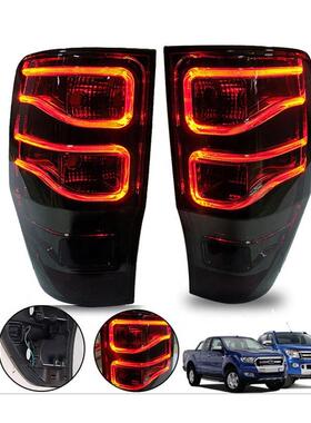 适用于福特FordRANGER皮卡尾灯改装LED后杠流光转向雾灯