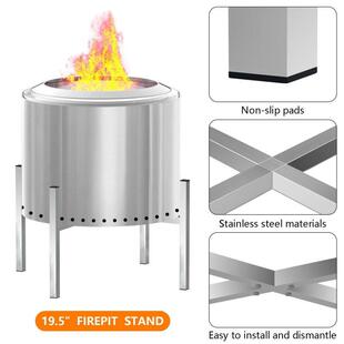 不锈钢火炉支架适配通用Solo无烟柴火炉置物架火盆火坑架子