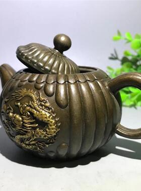 铜龙壶仿古铜器祥龙纹小茶酒11368壶手壶把壶家居茶道装饰摆工艺
