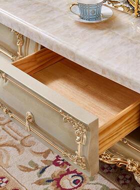 欧式大理石茶几美电34088柜组合式台别墅奢华客厅茶桌实木茶家具