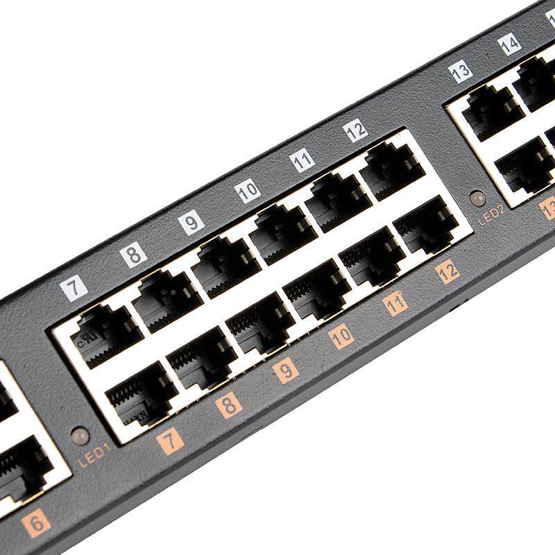兆24口POE中跨千以太网器供电注2入配48V10W电源,机柜507式千兆P