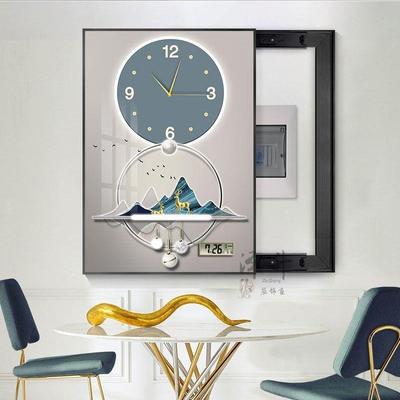 YTpwNn3N万年历竖版表箱电饰画遮挡电表源开关电闸盒子钟餐厅免打