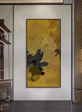 新中店式大气抽象YZ202411红色装饰画色黄尺寸玄关大酒餐厅画横版