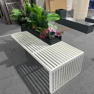 生产不锈钢坐凳花箱组合创新厂家花池铁艺烤漆镀锌板休闲椅