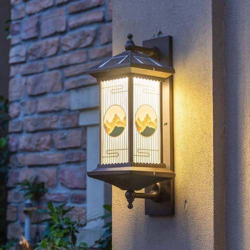 灯太阳壁能防门水室外别墅走廊庭院灯墙花园大口外柱子日照金山露