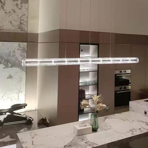 意利FLOS新款艺术餐312水晶玻厅灯璃现代简约高端一字大长条茶室