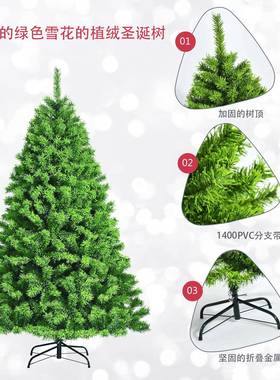 逼全尺寸环保P密C加绿色植VAM331-2绒圣诞树自动树室内真节日活动