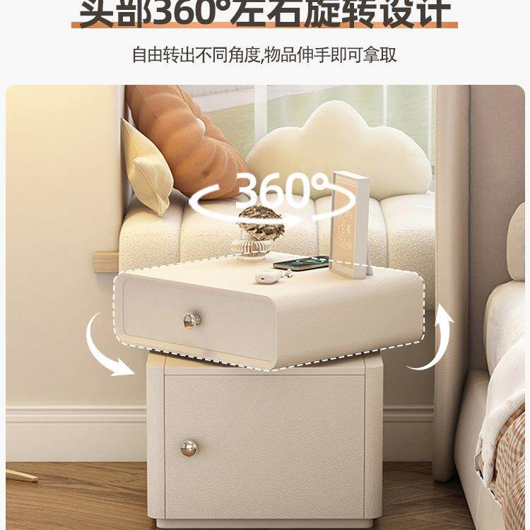 法式奶油风床头柜保险柜码可一体智能感多功能密985锁主卧带存钱