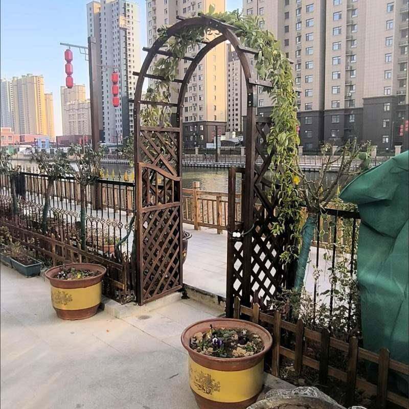 门架户拱外庭院花门拱门碳化园防腐花木葡萄架阳台实木质爬X0mtCi