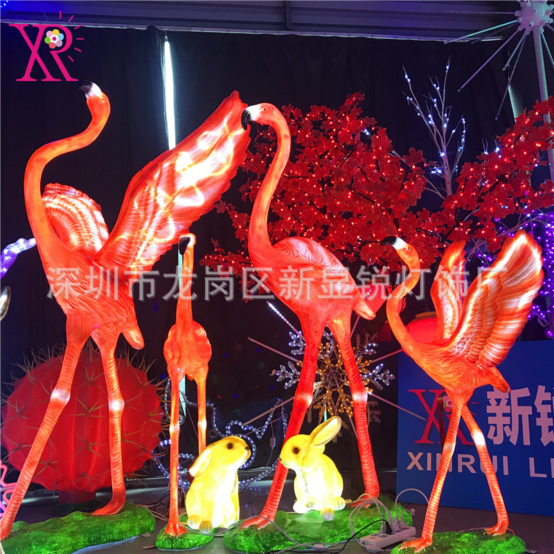 网红火烈鸟树脂玻璃钢LED造型灯