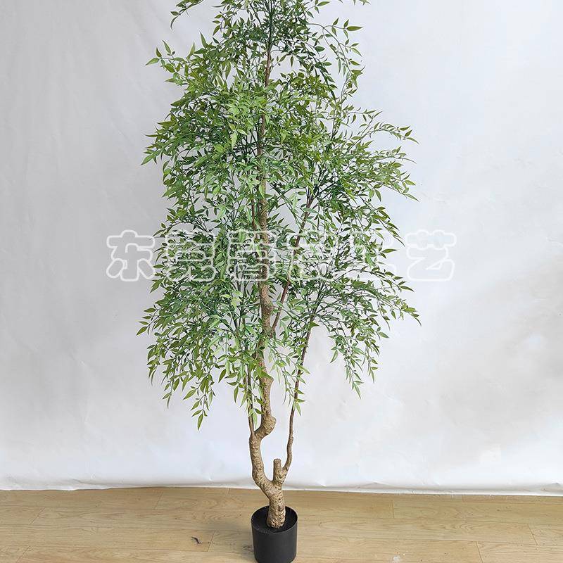 仿真植南天绿竹生植物办客厅大型室仿内落地KIR盆栽造景盆景居家