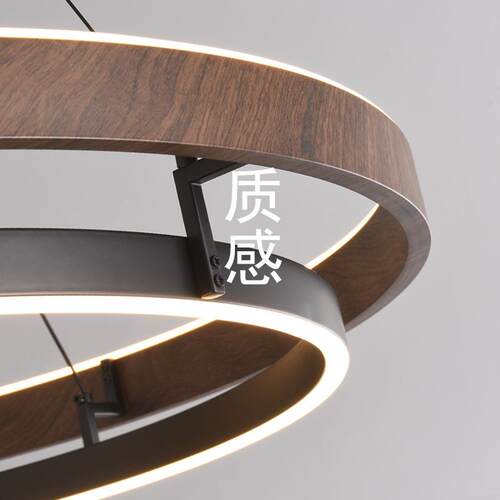 意式吊极客厅吊灯简设计师款上893下发光具新中式复古灯木纹餐厅