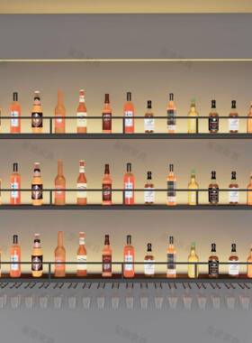 上酒红12740架置物架壁挂餐厅酒吧酒吧台背景清吧创意酒墙展示柜悬挂柜