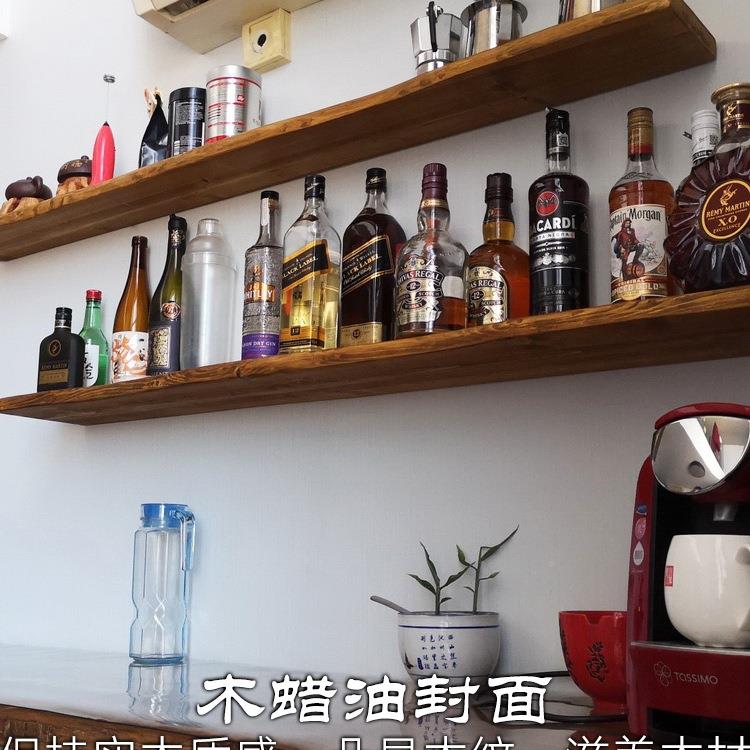 宽板层板窄板墙木上置物架隔宽板壁挂原木一板实搁板字墙985壁挂