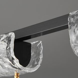 602意式轻奢全设铜餐厅吊灯师现端代简约吧台计高岛台一字水晶长