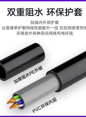 超五类室外外网线OCAT5e户工程PE监控网络线双层皮0防水NAQ线足30