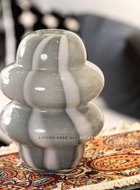 创意原玻花璃瓶色CH230310样板房客厅家居轻摆件工艺品奢花器