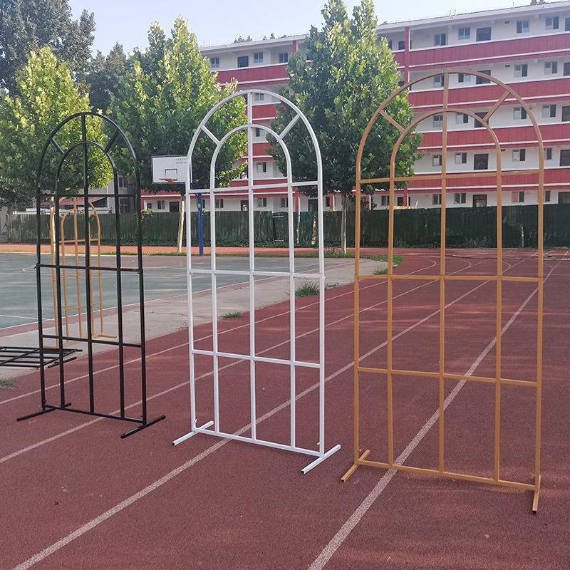 门新款婚庆铁艺拱置舞台屏风婚礼布装YER窗饰迎宾区摆件橱花架道