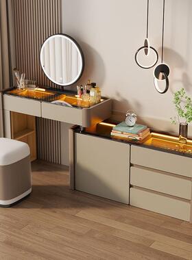 纳时尚HTJ简约大容量一体化妆化全实木梳妆台卧室床头收柜妆桌台